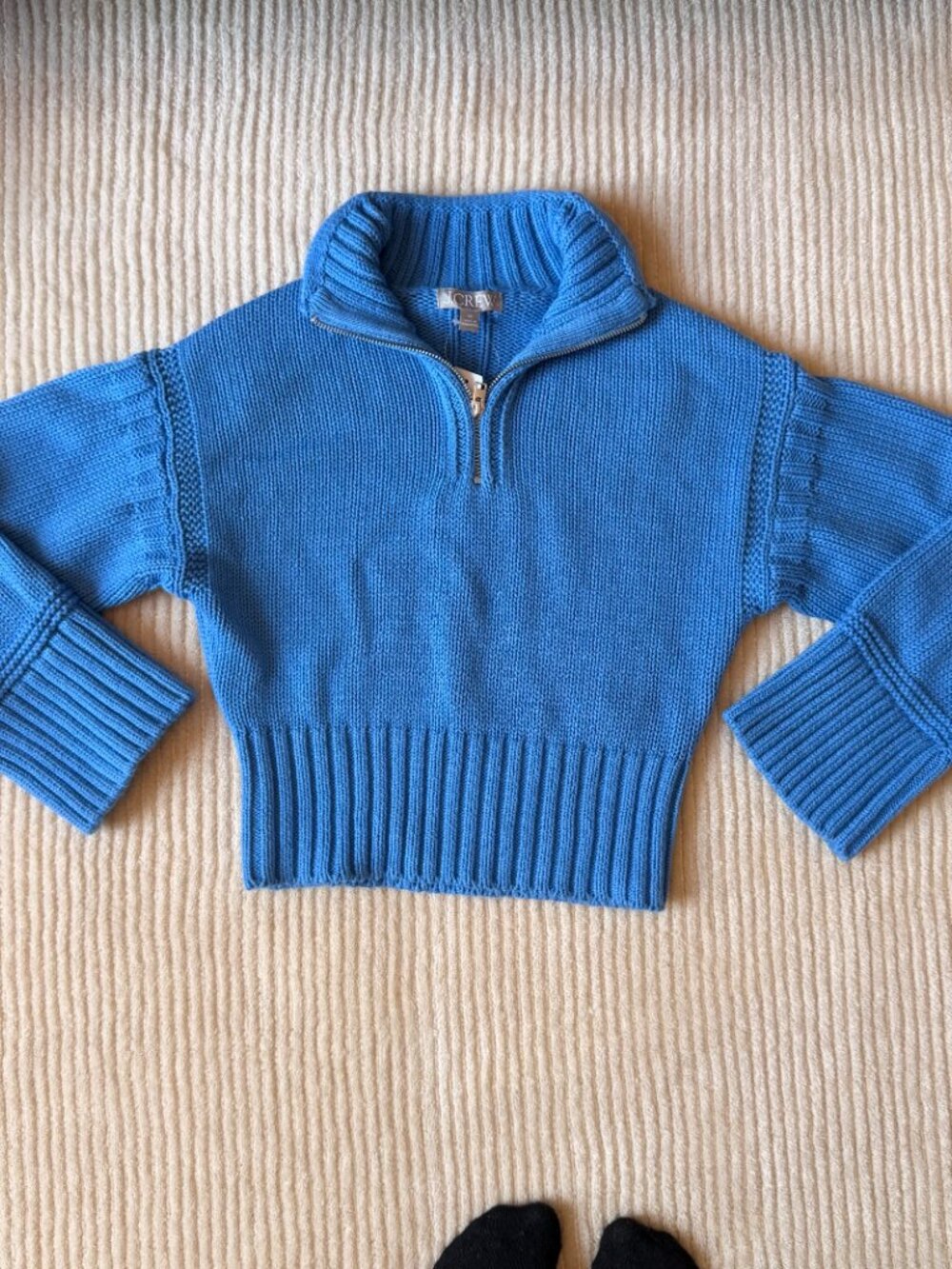 NWT J.Crew J.Crew Tiny Rollneck Quarter-Zip Sweater in Mazie Blue
